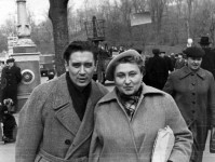 Н.Рушковский и народная артистка Украины Е.Опалова.
1960-е годы. Киев.   