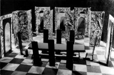 «Камінний господар» Лесі Українки. 1971 р.
Сценографія М.Улановського. Костюми К.Кривинскої.
Макет декорації вистави.