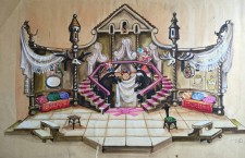 «Дами і гусари» А.Фредро. 1946 р.
Ескіз декорації. 
