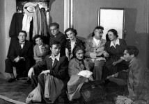 КАТЯ СОРОКИНА (сидит в центре) 
«В добрый час» В.Розова. 1955 г. 
Сцена из спектакля.
