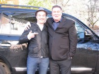 Юрій Яковлєв (ліворуч) і Віктор Сарайкін. 
На зйомках телесеріалу «Останній москаль». 2015 р.
